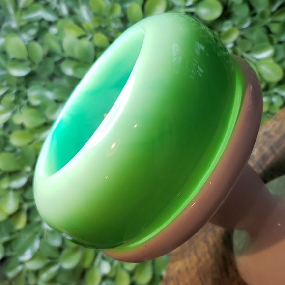 BEST Vintage Kenneth Jay Lane KJL Massive Chunky Swirled Lucite Bangle Bracelet! - Picture 9 of 15